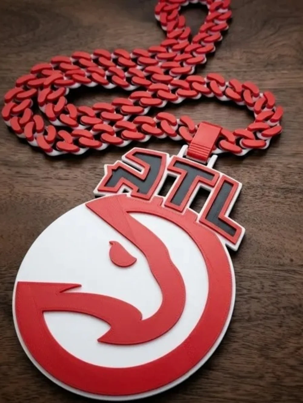 3d Printed Red Atlanta Hawks Hype Chain